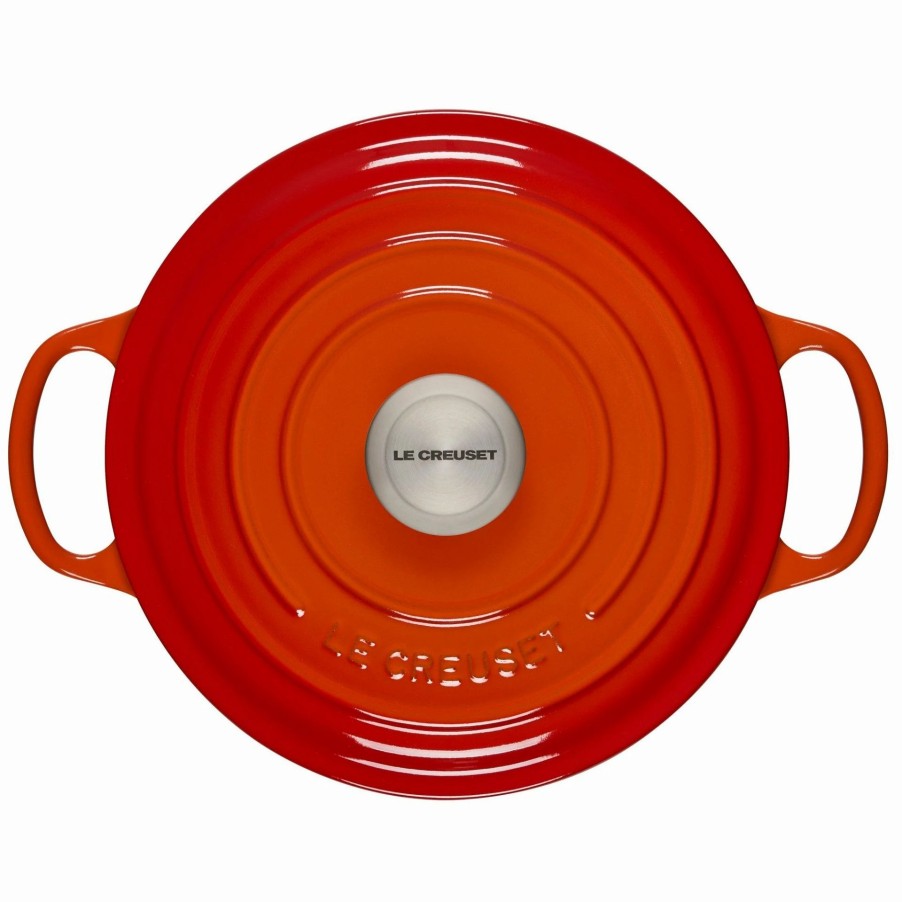 Dutch Ovens & Braisers * | Le Creuset 4.5 Qt. Round Signature Dutch Oven With Stainless Steel Knob | Flame Orange