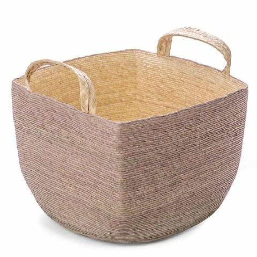 Storage * | Linen & Moore Cruz Square Floor Basket Mink