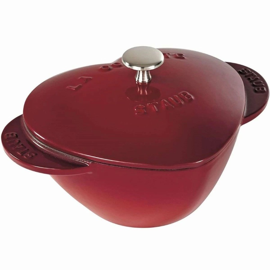 Dutch Ovens & Braisers * | Staub 1.75 Qt. Heart Cocotte/Dutch Oven | Cherry Red