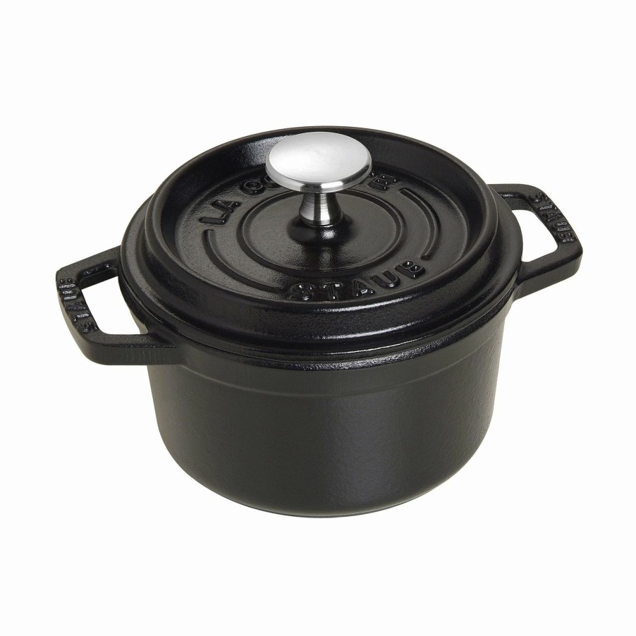 Dutch Ovens & Braisers * | Staub 0.75 Qt. Round Cocotte/Dutch Oven | Matte Black