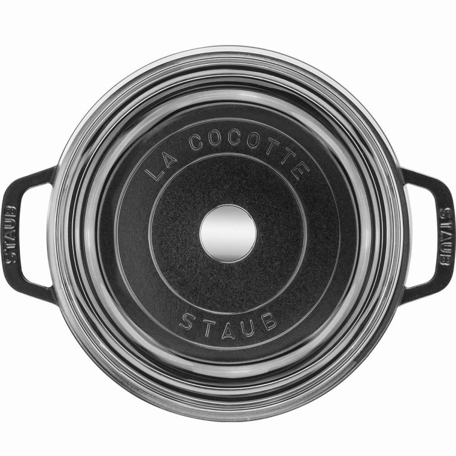 Dutch Ovens & Braisers * | Staub 4 Qt. Round Cocotte/Dutch Oven With Glass Lid | Matte Black