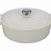 Dutch Ovens & Braisers * | Le Creuset 6.75 Qt. Oval Signature Dutch Oven With Stainless Steel Knob | White