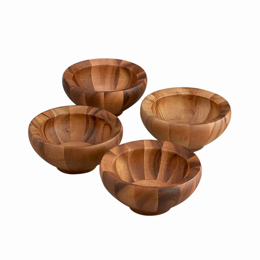 Bowls * | Nambe Mills, Inc. Nambe Wood Yaro Individual Salad Bowls, Set Of 4