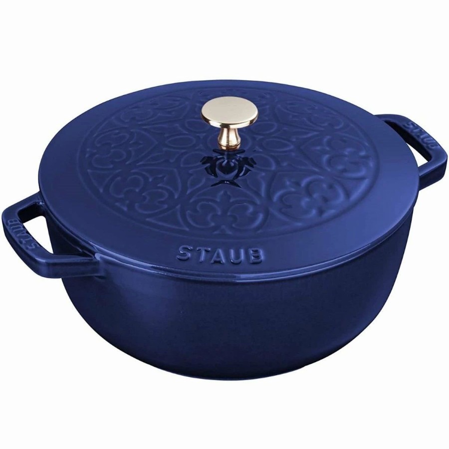 Dutch Ovens & Braisers * | Staub 3.75 Qt Essential French Oven With Lilly Lid | Dark Blue