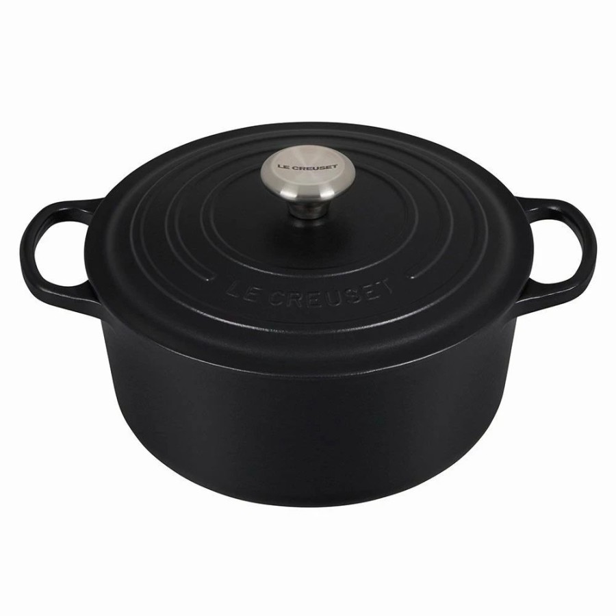 Dutch Ovens & Braisers * | Le Creuset 5.5 Qt. Round Signature Dutch Oven With Stainless Steel Knob | Licorice