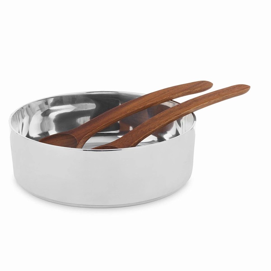 Bowls * | Nambe Mills, Inc. Nambe Oblong Nest Salad 9.5 Bowl With Servers