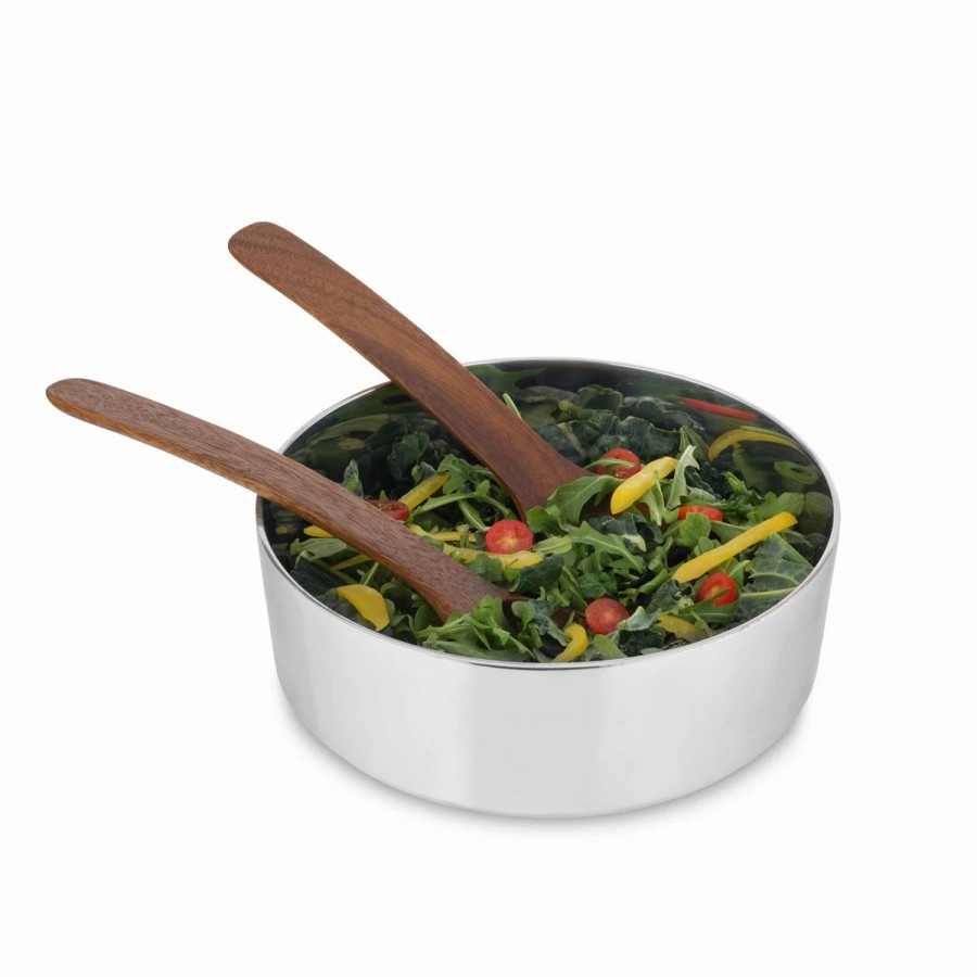 Bowls * | Nambe Mills, Inc. Nambe Oblong Nest Salad 9.5 Bowl With Servers