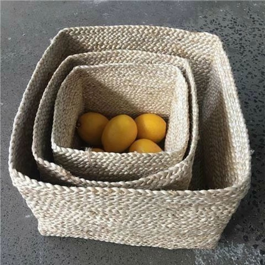 Storage * | Carnival Jute Square Basket Set 3Pce