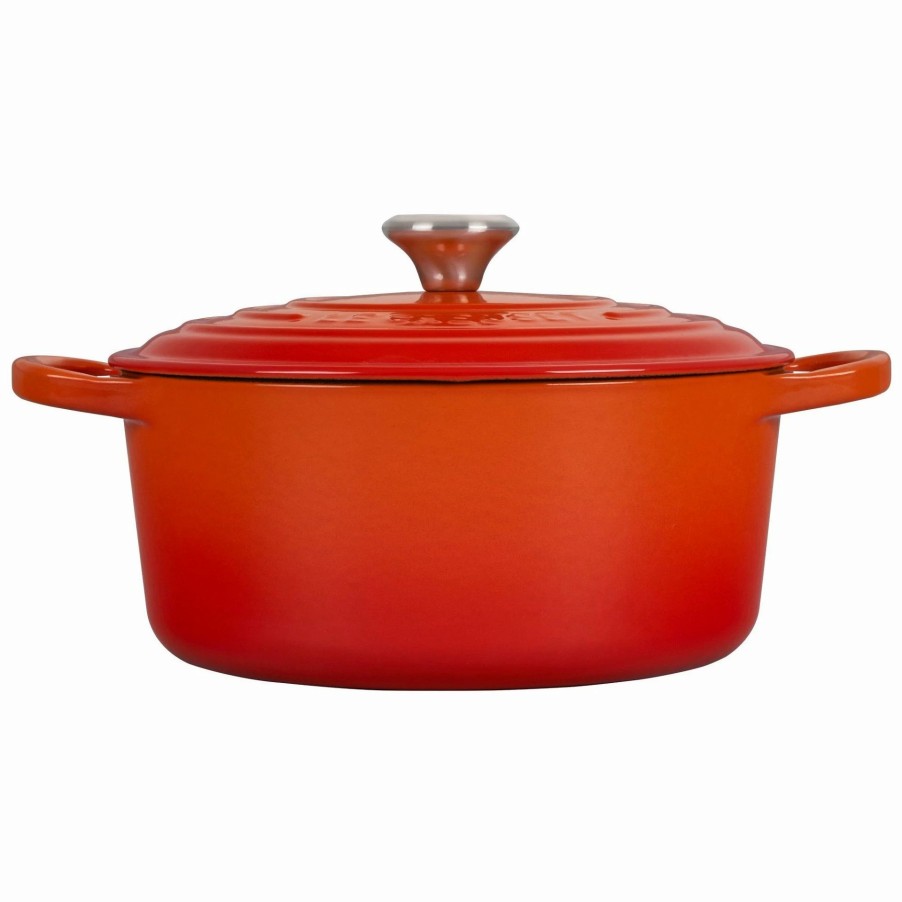 Dutch Ovens & Braisers * | Le Creuset 3.5 Qt. Round Signature Dutch Oven With Stainless Steel Knob | Flame Orange