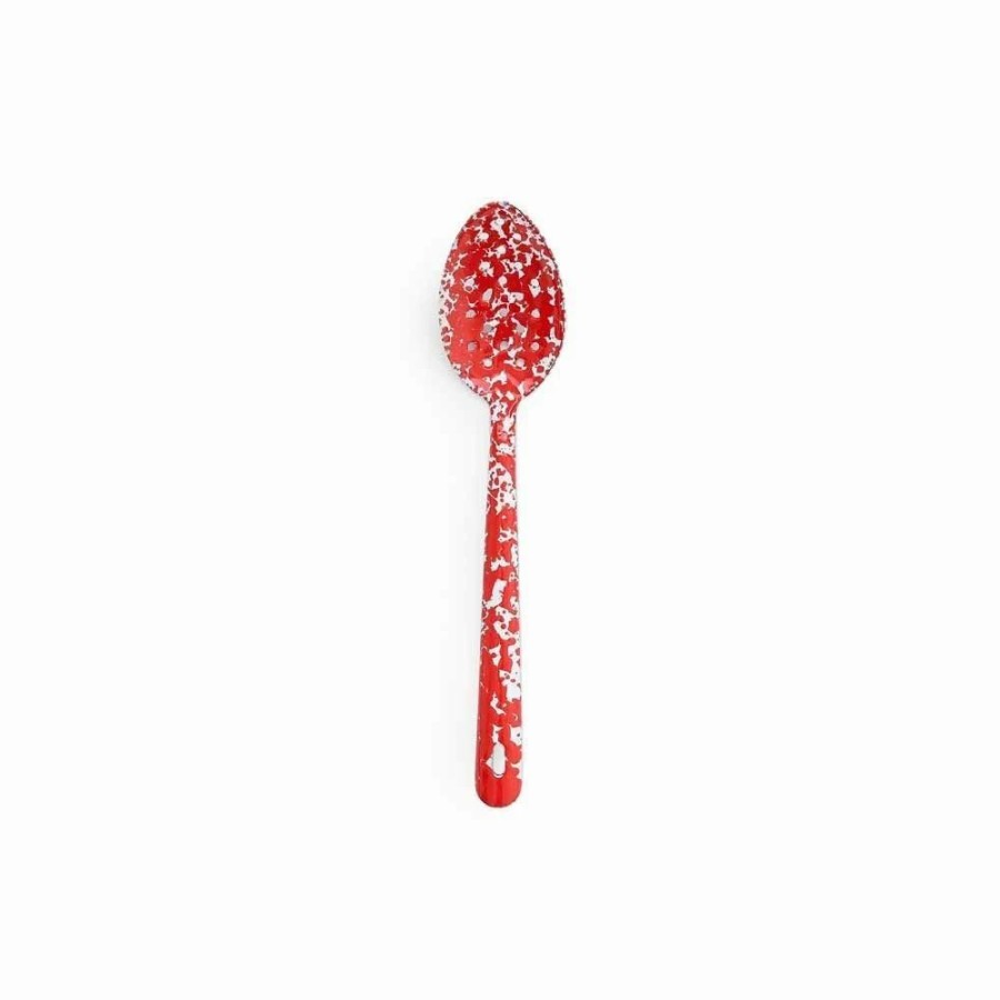 Flatware * | Crow Canyon Home Crow Canyon Enameled Slotted Spoon Red Marble