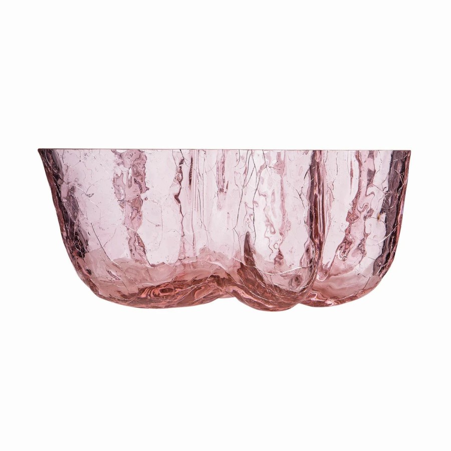 Bowls * | Orrefors Kosta Boda Kosta Boda Crackle 10 Bowl Pink