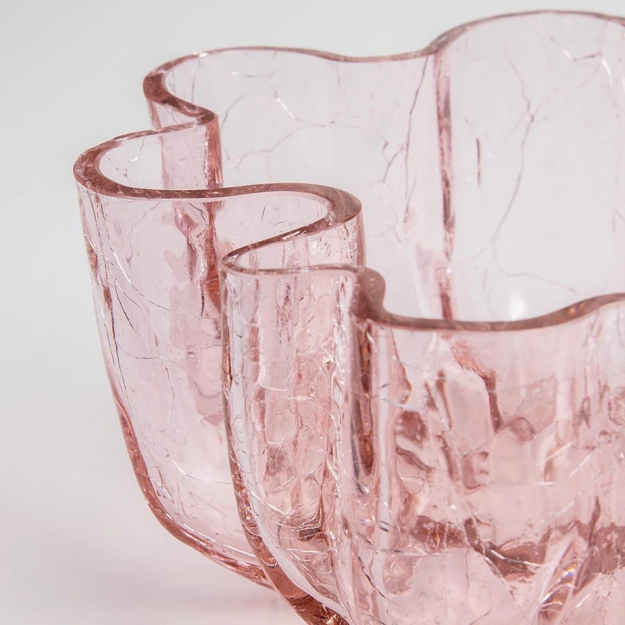 Bowls * | Orrefors Kosta Boda Kosta Boda Crackle 10 Bowl Pink