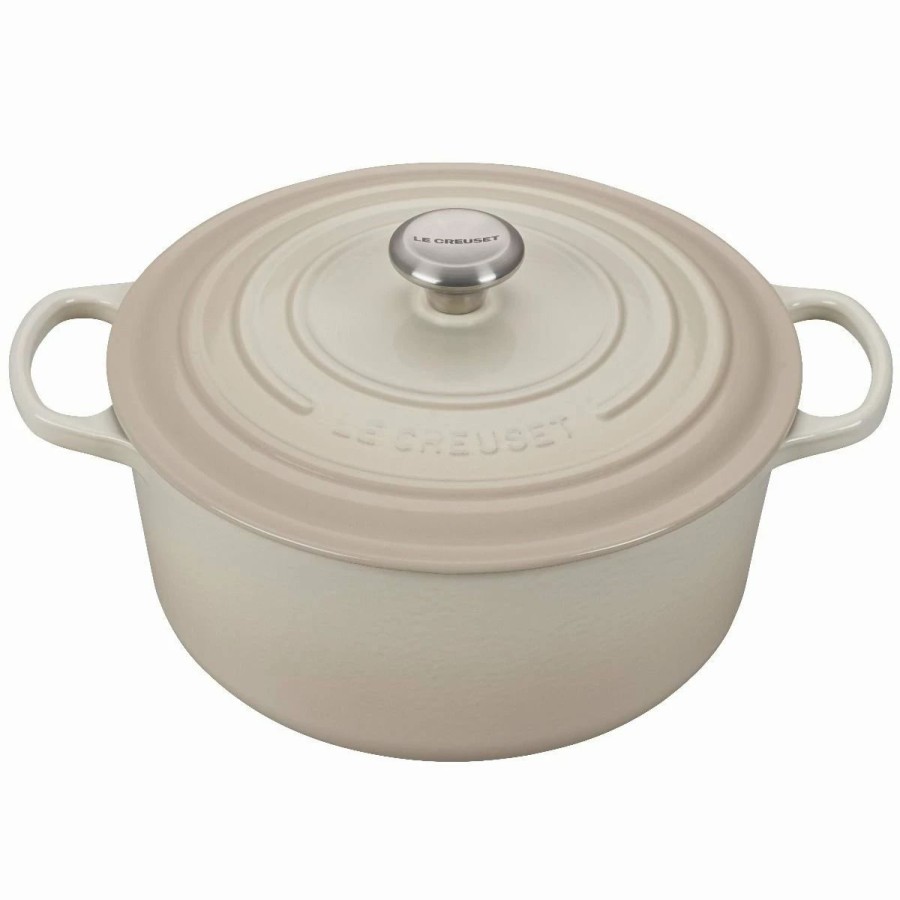 Dutch Ovens & Braisers * | Le Creuset 7.25 Qt. Round Signature Dutch Oven With Stainless Steel Knob | Meringue White