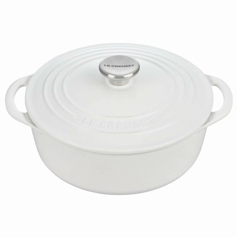 Dutch Ovens & Braisers * | Le Creuset 2.75 Qt. Shallow Round Dutch Oven | White