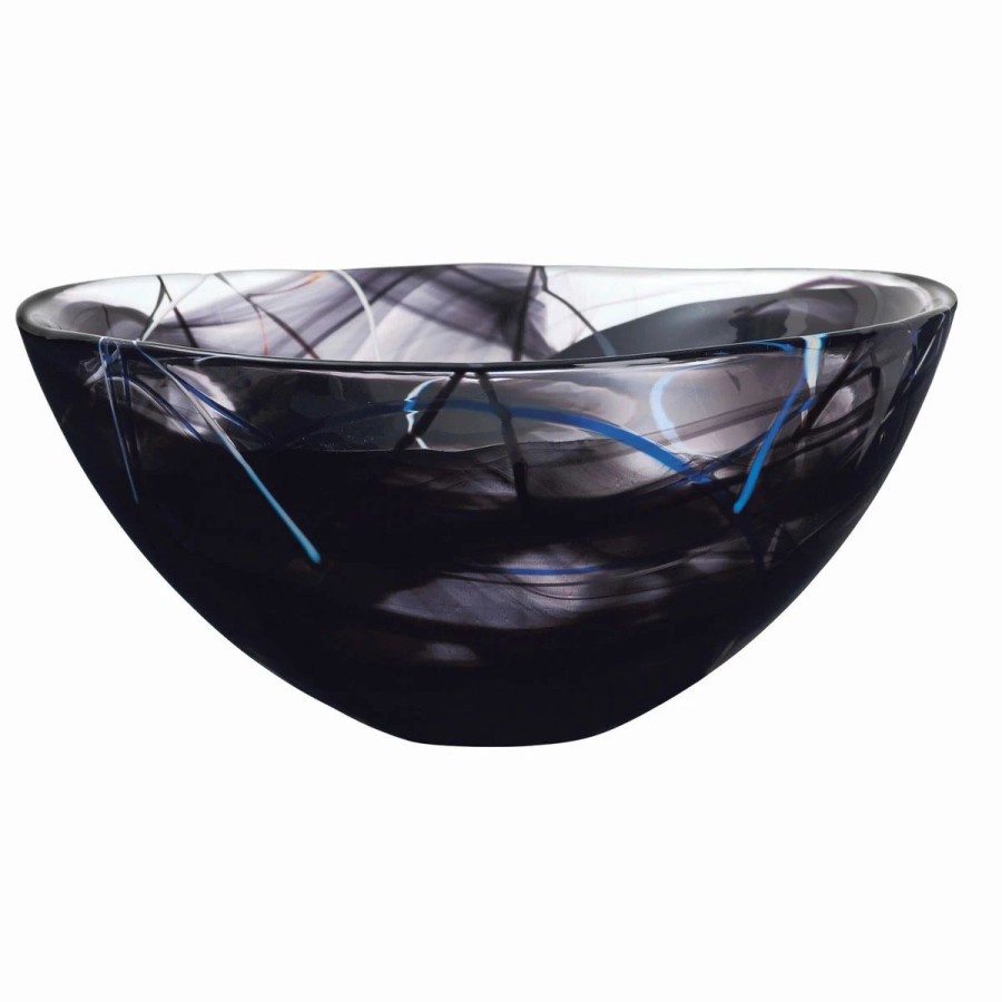 Bowls * | Orrefors Kosta Boda Kosta Boda Contrast 9 Crystal Bowl, Black