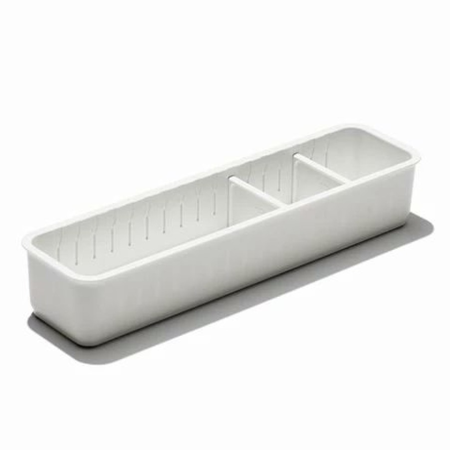 Storage * | Oxo Good Grips Adjustable Drawer Bin White 30.7 7.8Cm