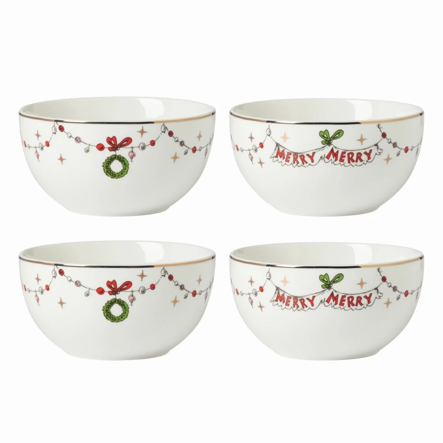 Bowls * | Lenox Merry Grinchmas 16Oz All Purpose Bowls, Set Of 4