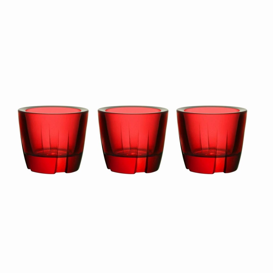 Bowls * | Orrefors Kosta Boda Kosta Boda Bruk Votive, 2.83 Anything Bowl Deep Red, Set Of Three