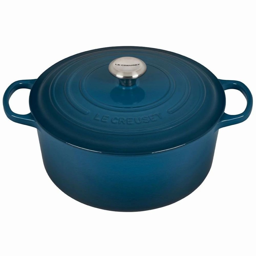 Dutch Ovens & Braisers * | Le Creuset 7.25 Qt. Round Signature Dutch Oven With Stainless Steel Knob | Deep Teal