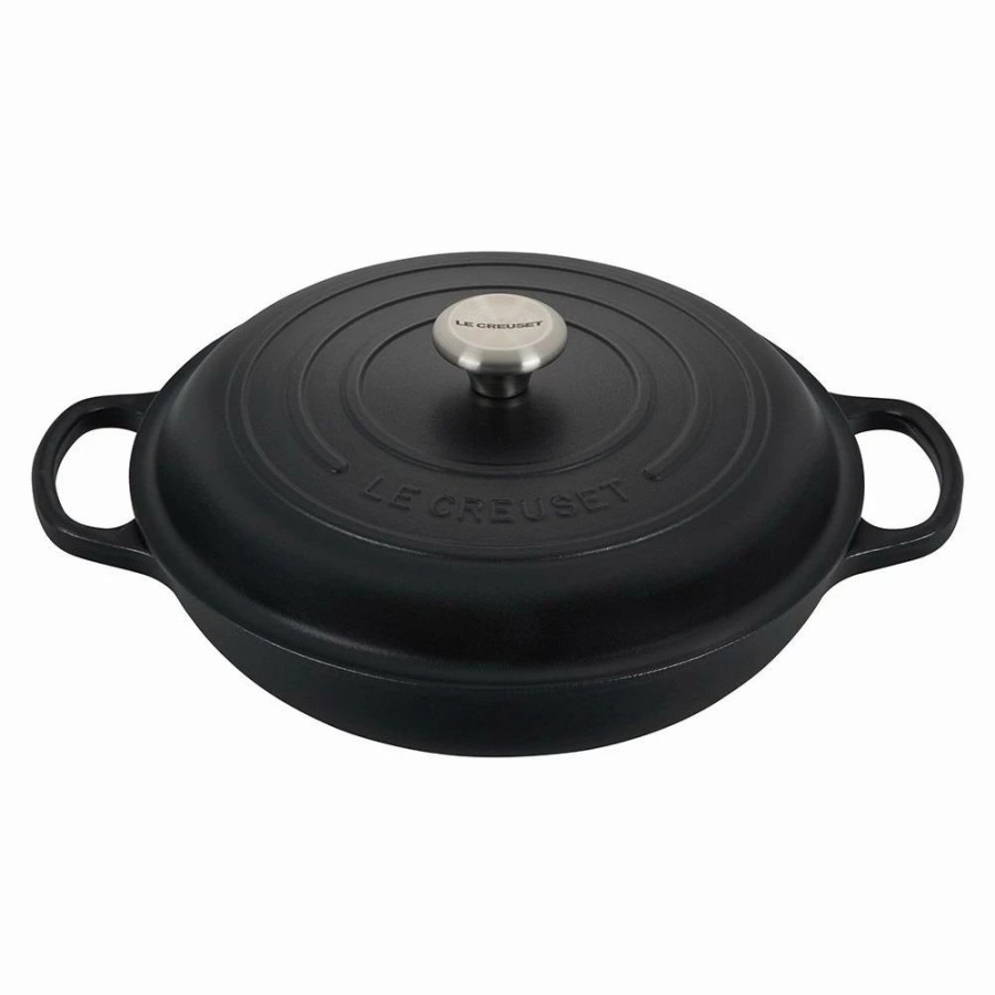 Dutch Ovens & Braisers * | Le Creuset 3.5 Qt. Signature Enameled Cast Iron Braiser With Stainless Steel Knob | Licorice