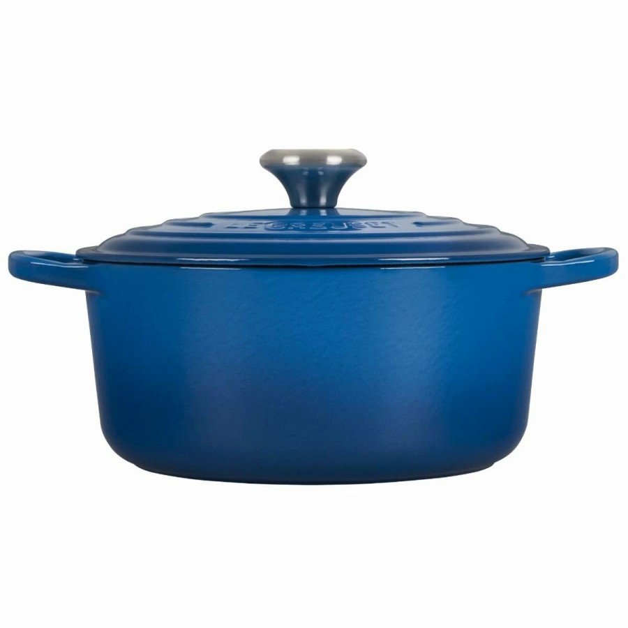 Dutch Ovens & Braisers * | Le Creuset 4.5 Qt. Round Signature Dutch Oven With Stainless Steel Knob | Marseille Blue