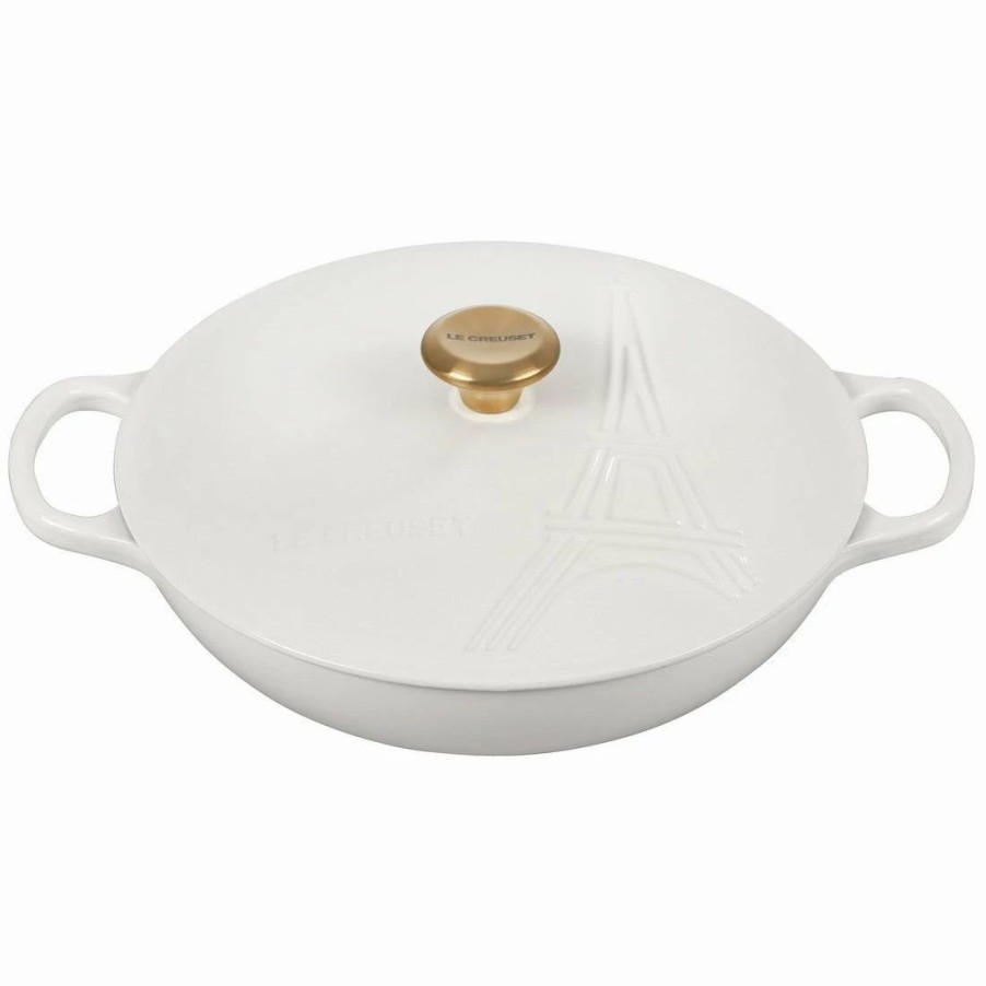 Dutch Ovens & Braisers * | Le Creuset 3.5Qt Signature Braiser Eiffel Tower Collection | White