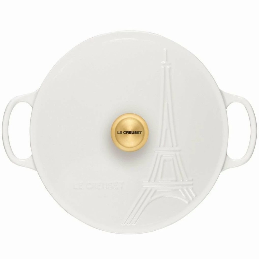 Dutch Ovens & Braisers * | Le Creuset 3.5Qt Signature Braiser Eiffel Tower Collection | White