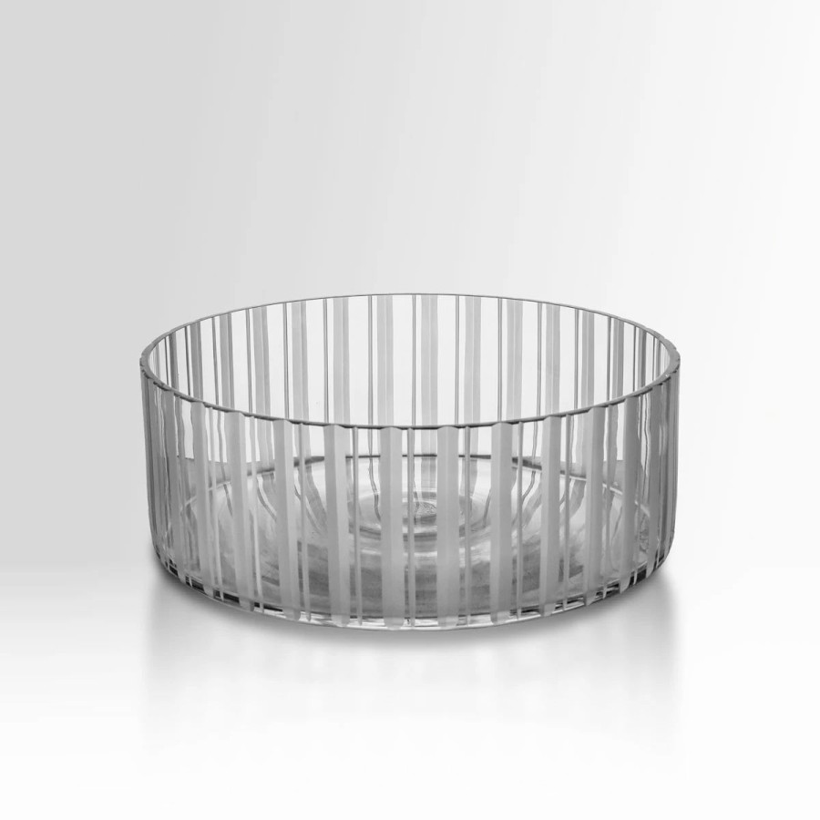 Bowls * | Orrefors Kosta Boda Orrefors Cut In Number Stripes 11 Bowl