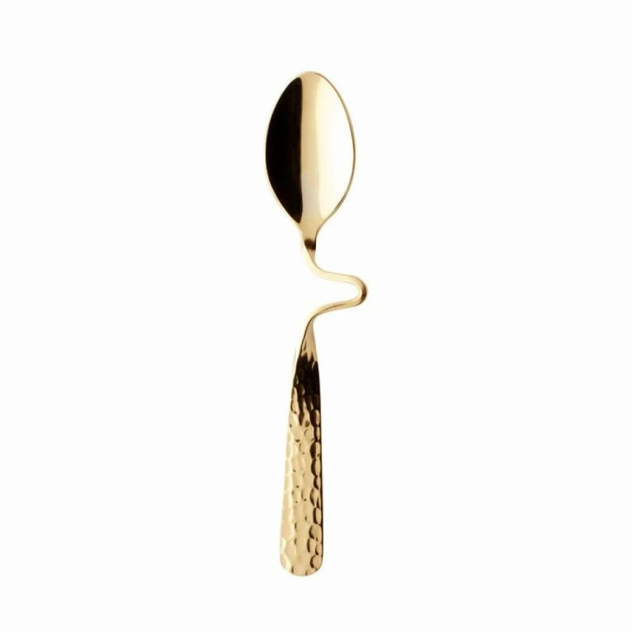 Flatware * | Villeroy & Boch Stainless Steel Caffe Demitasse Spoon | New Wave Gold