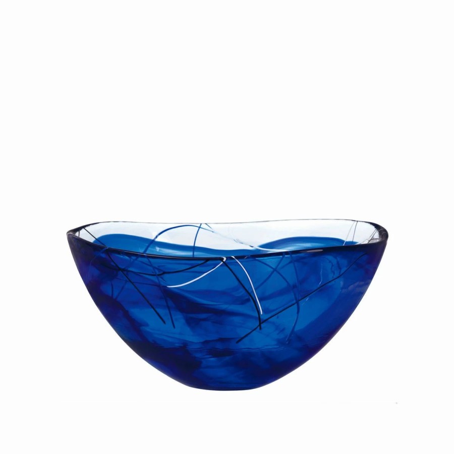 Bowls * | Orrefors Kosta Boda Kosta Boda Contrast 13 3/4 Crystal Bowl, Blue