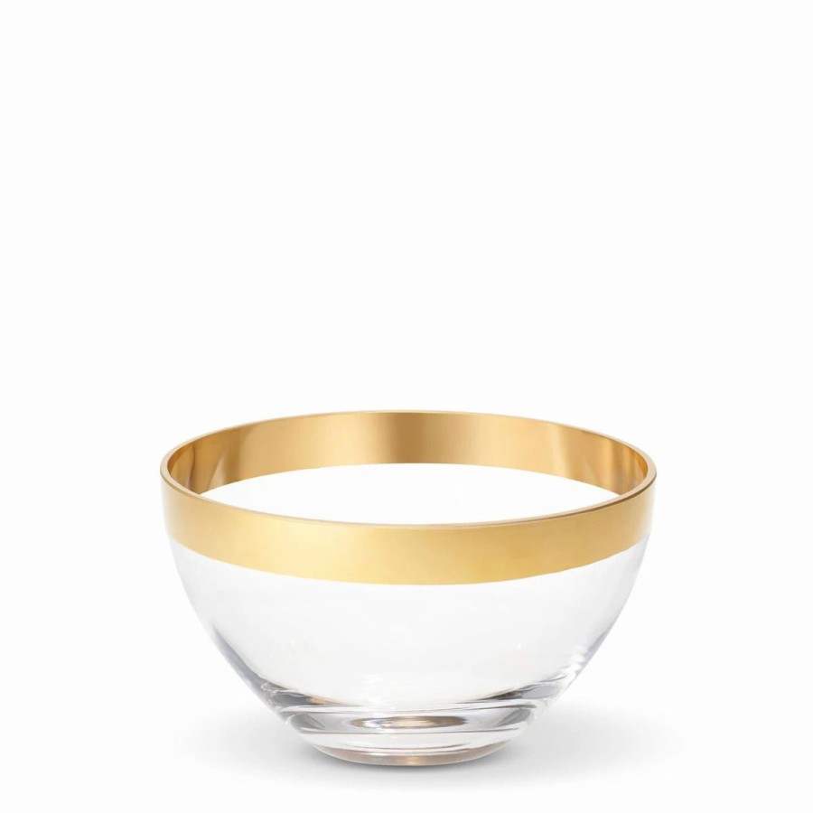 Bowls * | Aerin Gabriel Small Crystal Bowl, Clear, Gold