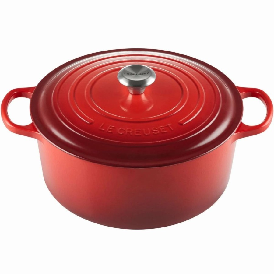 Dutch Ovens & Braisers * | Le Creuset 9 Qt. Round Signature Dutch Oven With Stainless Steel Knob | Cerise/Cherry Red