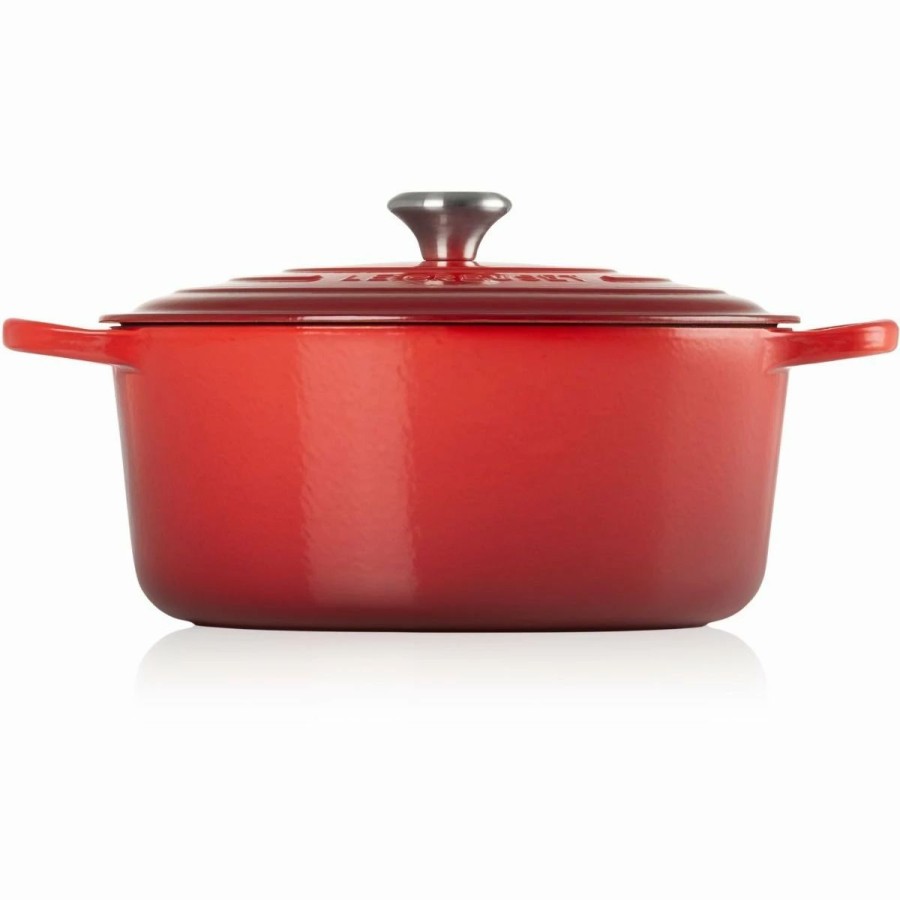 Dutch Ovens & Braisers * | Le Creuset 9 Qt. Round Signature Dutch Oven With Stainless Steel Knob | Cerise/Cherry Red