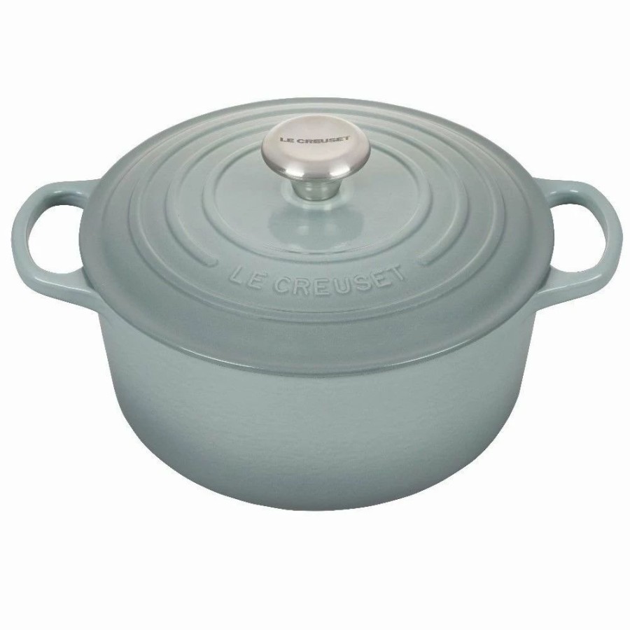 Dutch Ovens & Braisers * | Le Creuset 4.5 Qt. Round Signature Dutch Oven With Stainless Steel Knob | Sea Salt