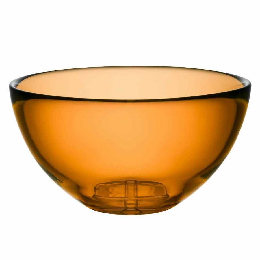 Bowls * | Orrefors Kosta Boda Kosta Boda 8 1/2 Bruk Crystal Serving Bowl, Amber