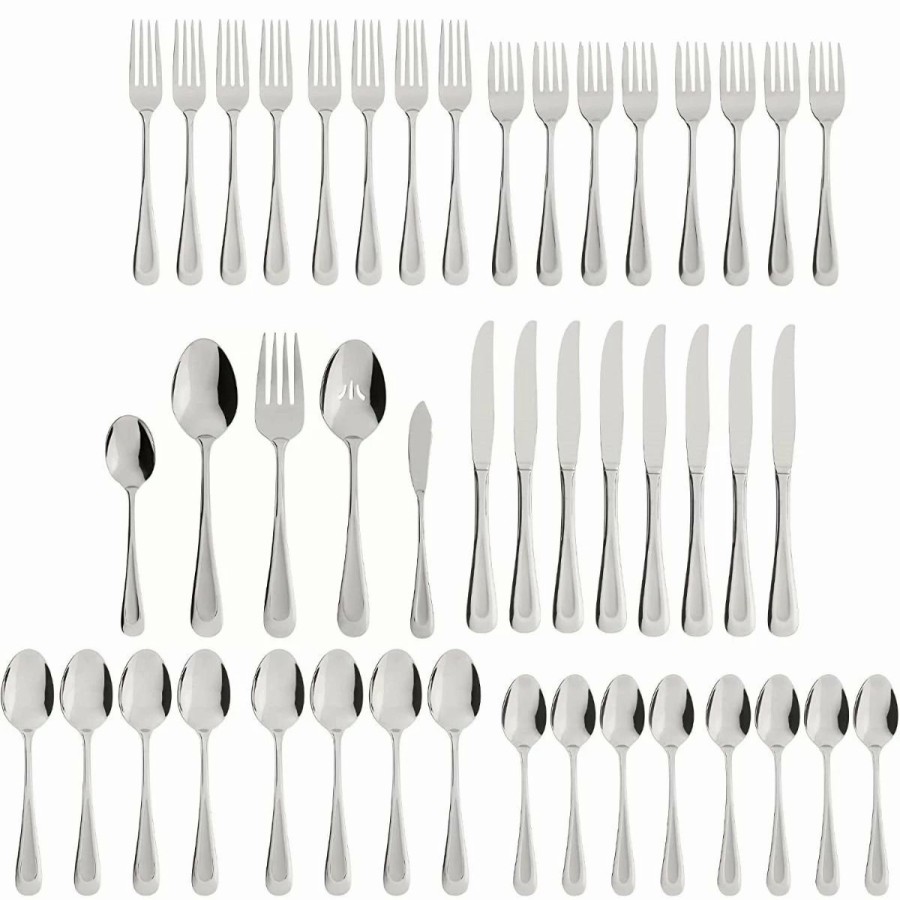 Flatware * | Oneida Brushed Satin Stainless Steel 45-Piece Flatware Set | Sand Dune