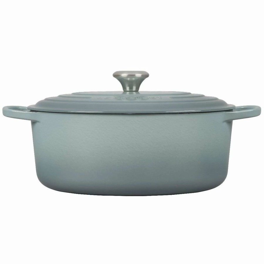 Dutch Ovens & Braisers * | Le Creuset 6.75 Qt. Oval Signature Dutch Oven With Stainless Steel Knob | Sea Salt