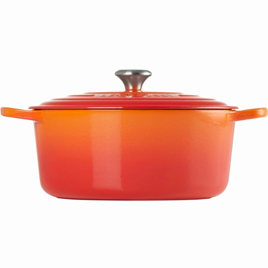 Dutch Ovens & Braisers * | Le Creuset 9 Qt. Round Signature Dutch Oven With Stainless Steel Knob | Flame Orange