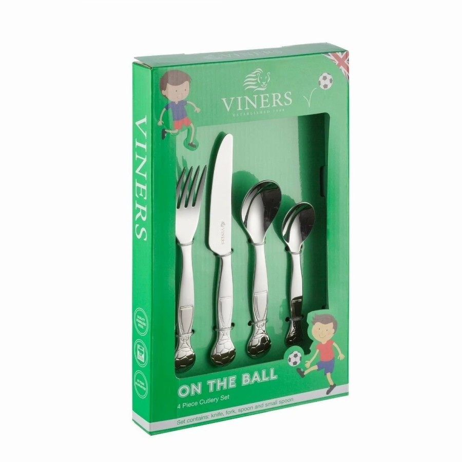 Flatware * | Viners 4-Piece Kids Flatware Set Giftbox | On The Ball