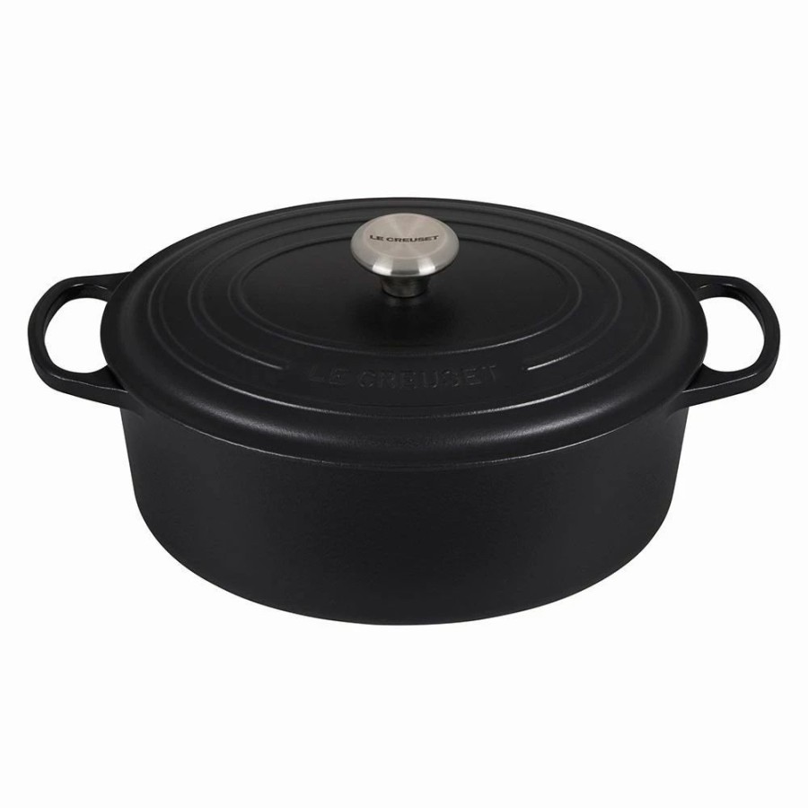 Dutch Ovens & Braisers * | Le Creuset 6.75 Qt. Oval Signature Dutch Oven With Stainless Steel Knob | Licorice