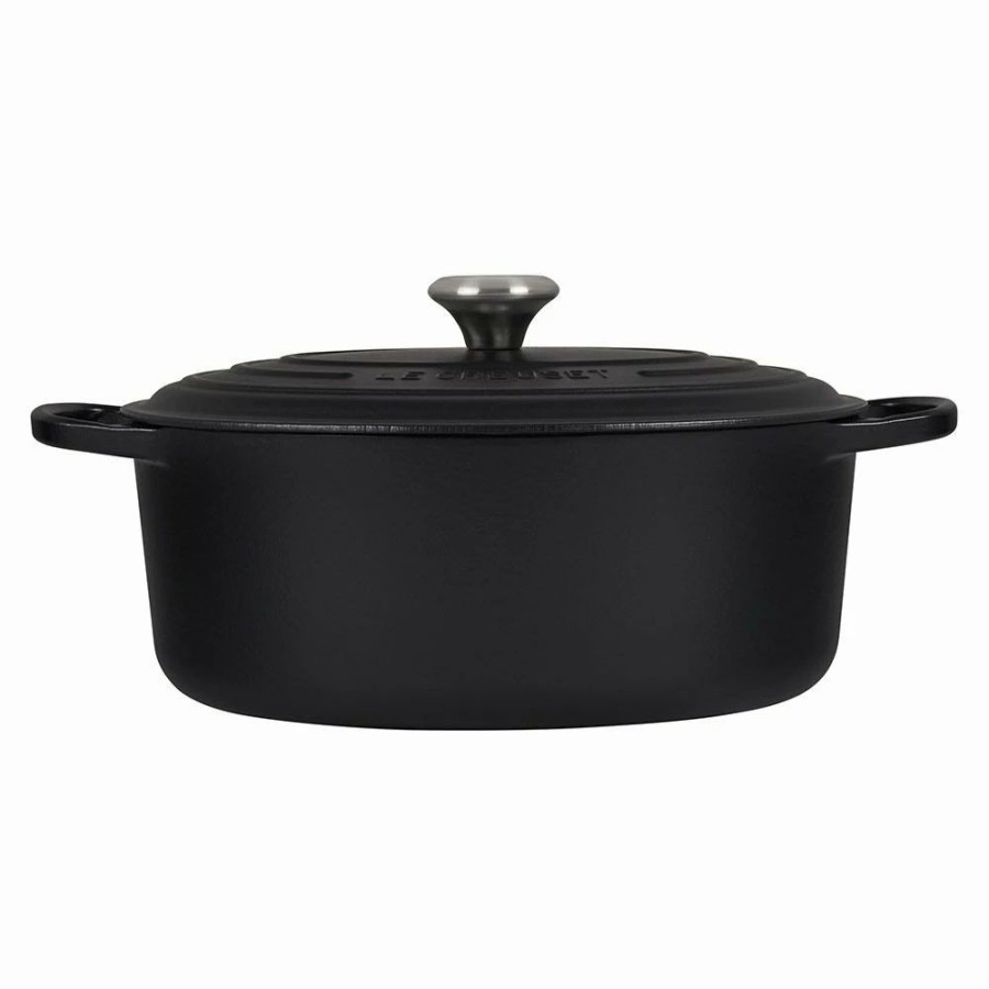 Dutch Ovens & Braisers * | Le Creuset 6.75 Qt. Oval Signature Dutch Oven With Stainless Steel Knob | Licorice