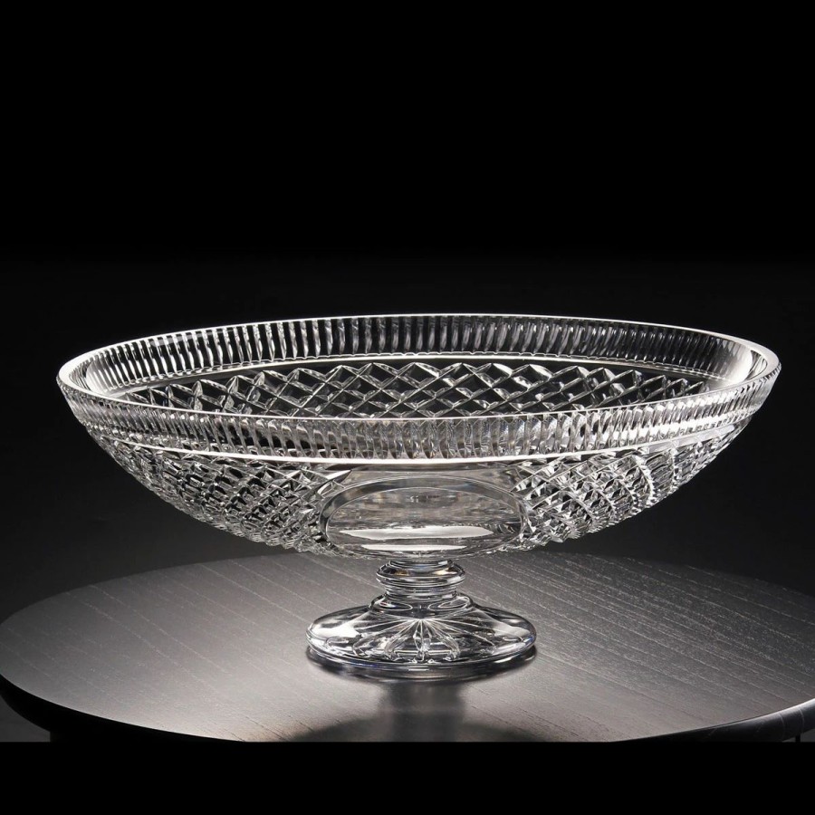 Bowls * | Cashs Crystal Cashs Ireland, Crystal Trophy, 17 1/2 Blank Panel, Footed Bowl