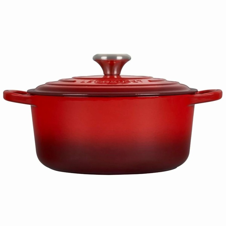 Dutch Ovens & Braisers * | Le Creuset 4.5 Qt. Round Signature Dutch Oven With Stainless Steel Knob | Cerise/Cherry Red