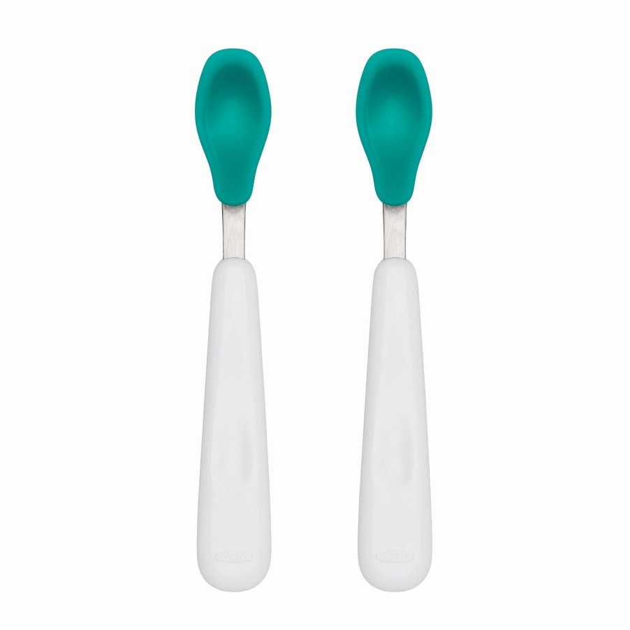 Flatware * | Oxo Tot Feeding Spoon Set With Soft Silicone | Teal