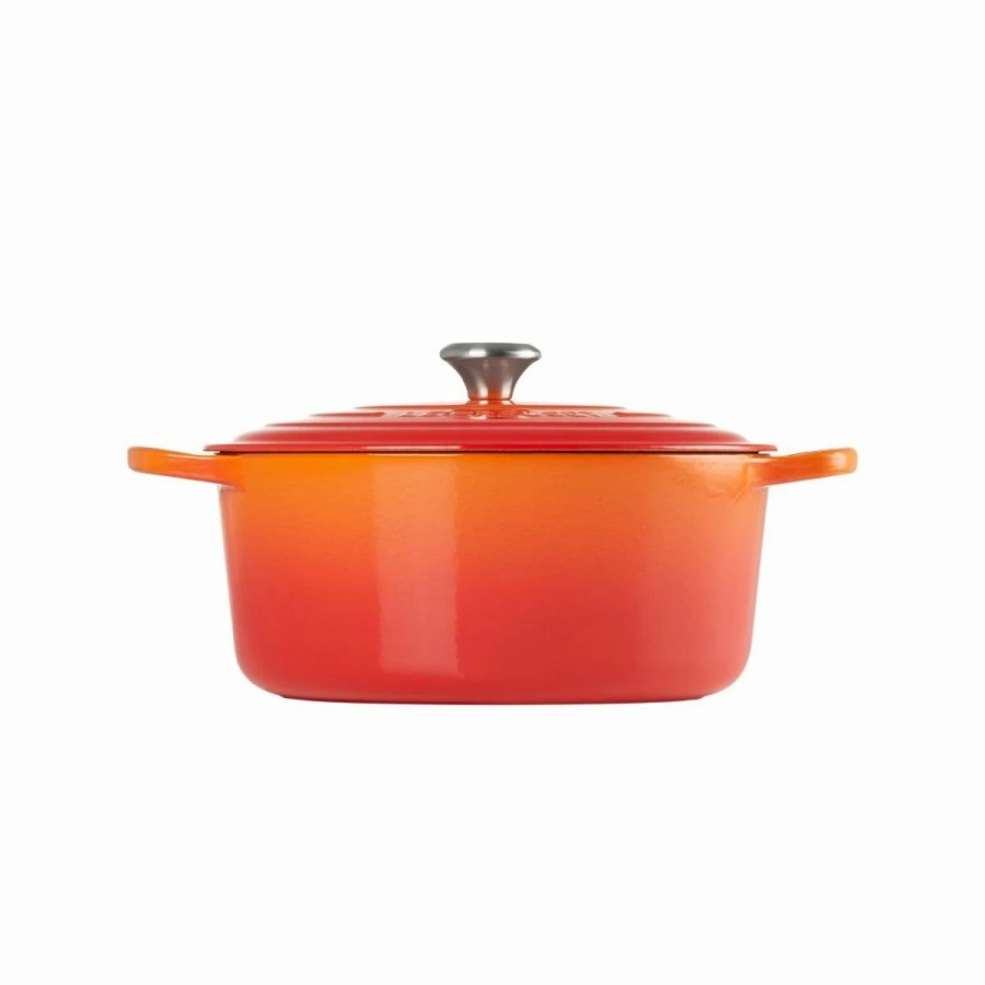 Dutch Ovens & Braisers * | Le Creuset 7.25 Qt. Round Signature Dutch Oven With Stainless Steel Knob | Flame Orange