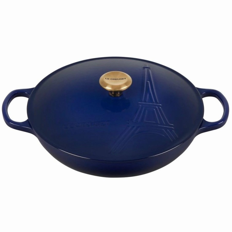 Dutch Ovens & Braisers * | Le Creuset 3.5Qt Signature Braiser Eiffel Tower Collection | Indigo