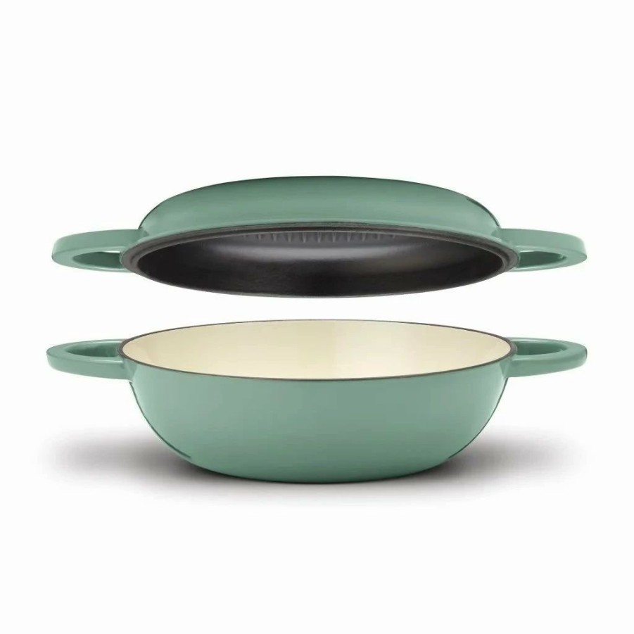 Dutch Ovens & Braisers * | Cuisinart Chef'S Classic Enameled Cast Iron 2-In-1 Multipurpose Set | Sage Green