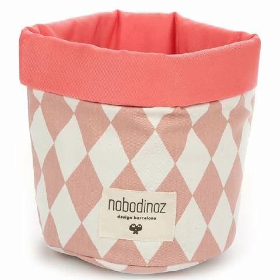 Storage * | Nobodinoz Mambo Basket Diamonds Small Pink