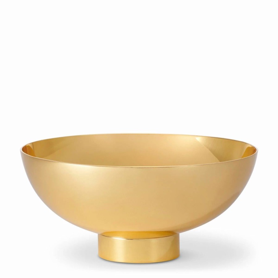 Bowls * | Aerin Sintra Footed Bowl, Medium, Gold