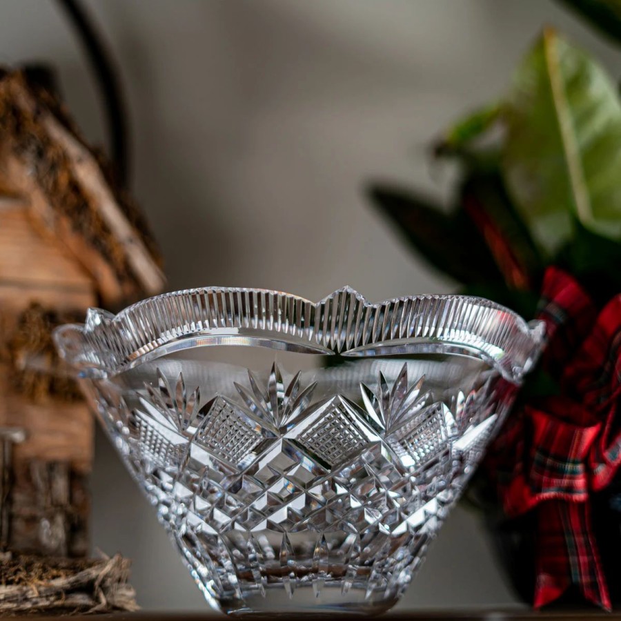 Bowls * | Cashs Crystal Cashs Ireland Art Collection 9 Trellis Blackthorn Scalloped Bowl